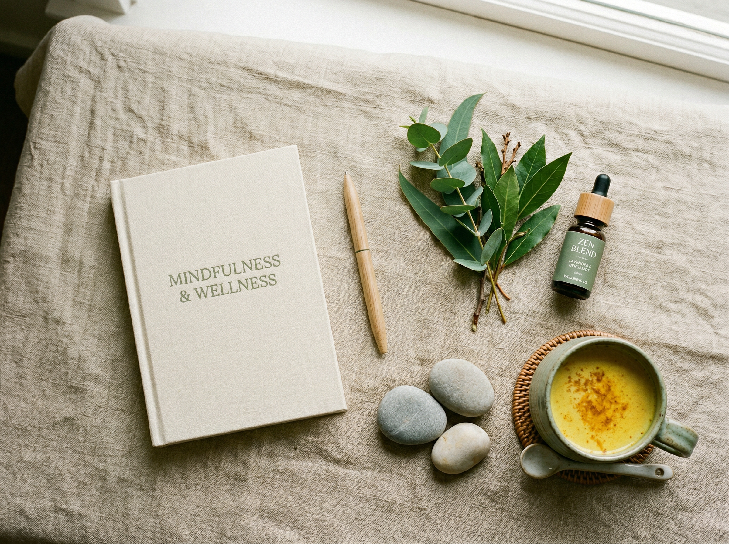A moment of quiet reflection &mdash; notebook and tea on a sunlit table
